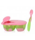 Cuenco doble con base antideslizante y cuchara Kiokids - Imagen 2