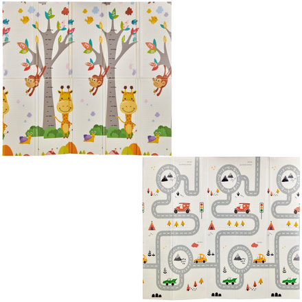 Alfombra De Juegos Reversible Fancy XXL 180x200 cm. MS - Jirafa/Circuito