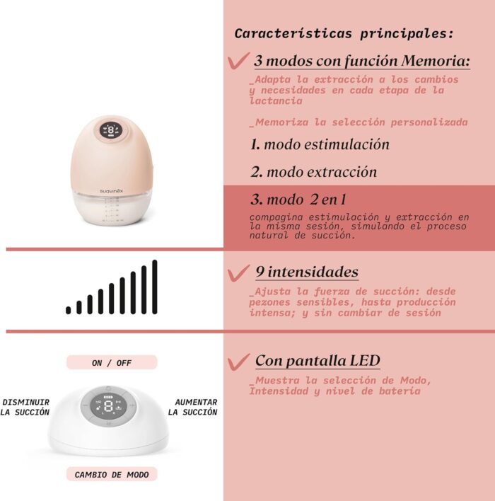 Extractor De Leche Eléctrico Manos Libres Suavinex - Imagen 7