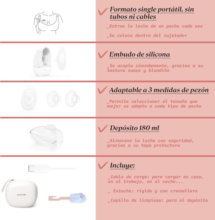 Extractor De Leche Eléctrico Manos Libres Suavinex - Imagen 8