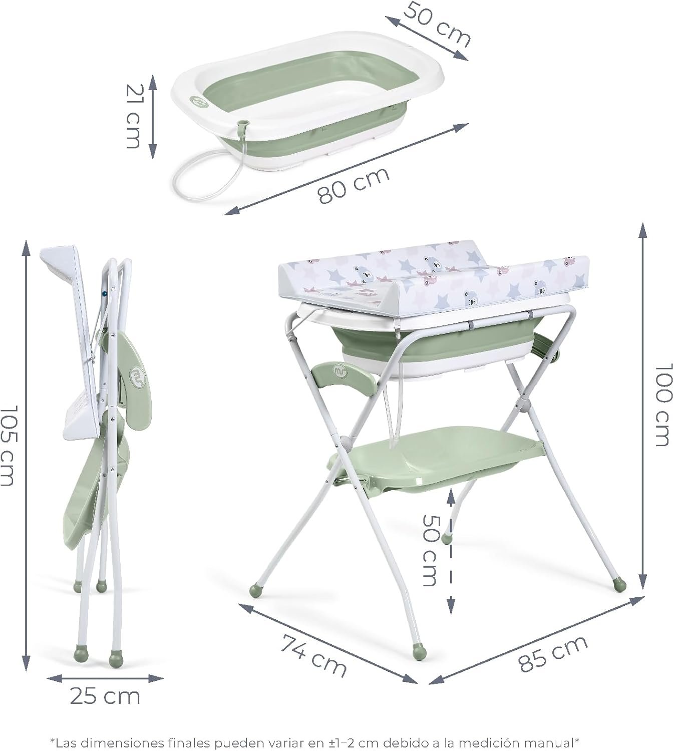 Bañera Plegable Con Cambiador y Cojín Zoe - Imagen 32