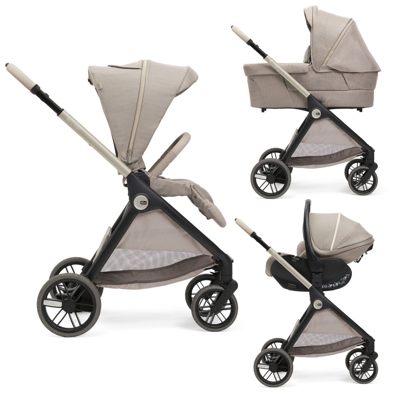 Trío Bellagio Primo con Capazo Flexi y First Seat Recline Como LakeChicco