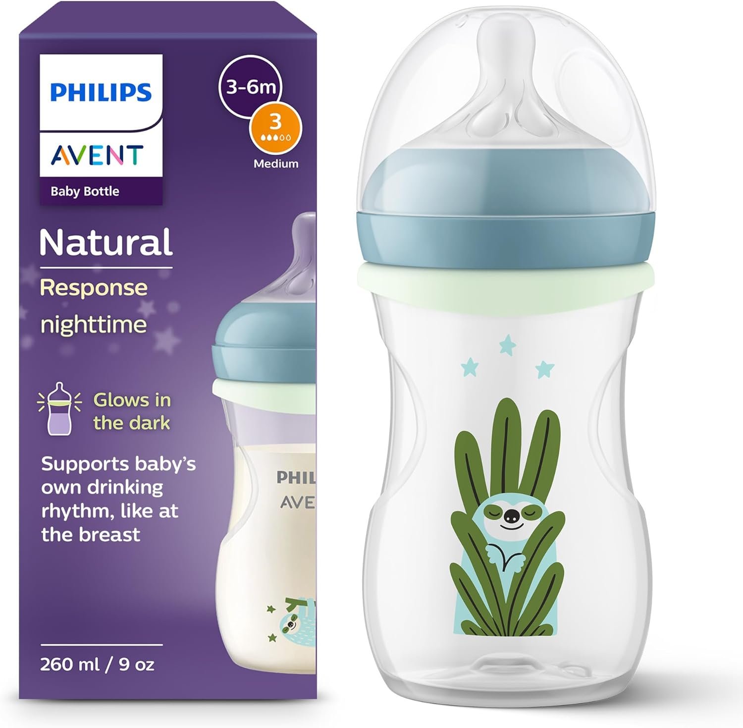 Biberón 260 ml. T3 Natural Response Nighttime Philips Avent