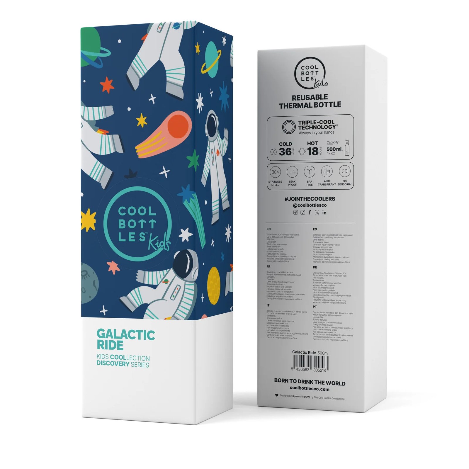 Botella Térmica Infantil 500 ml. Galactic Ride Cool Bottles - Imagen 5