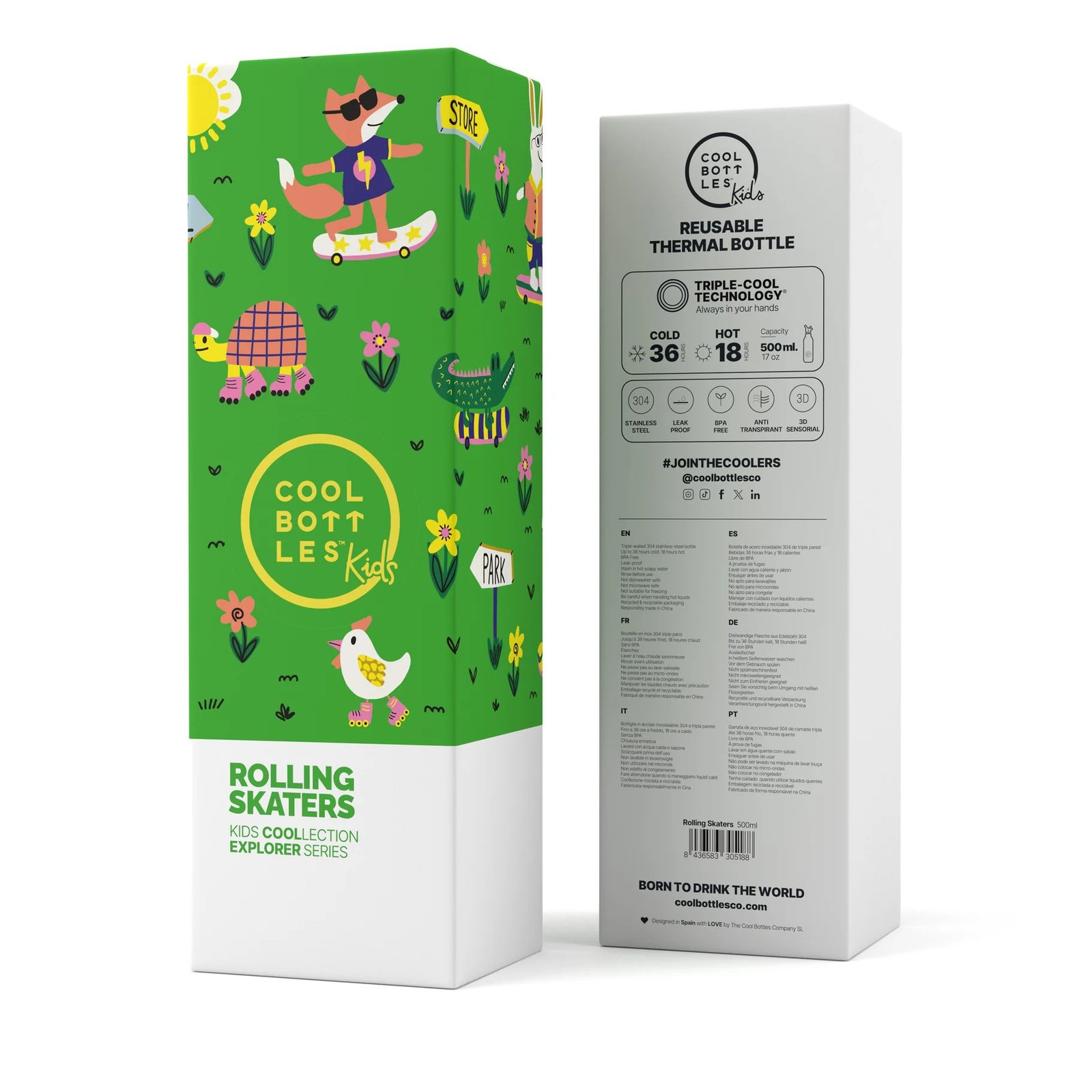 Botella Térmica Infantil 500 ml. Rolling Skaters Cool Bottles - Imagen 5