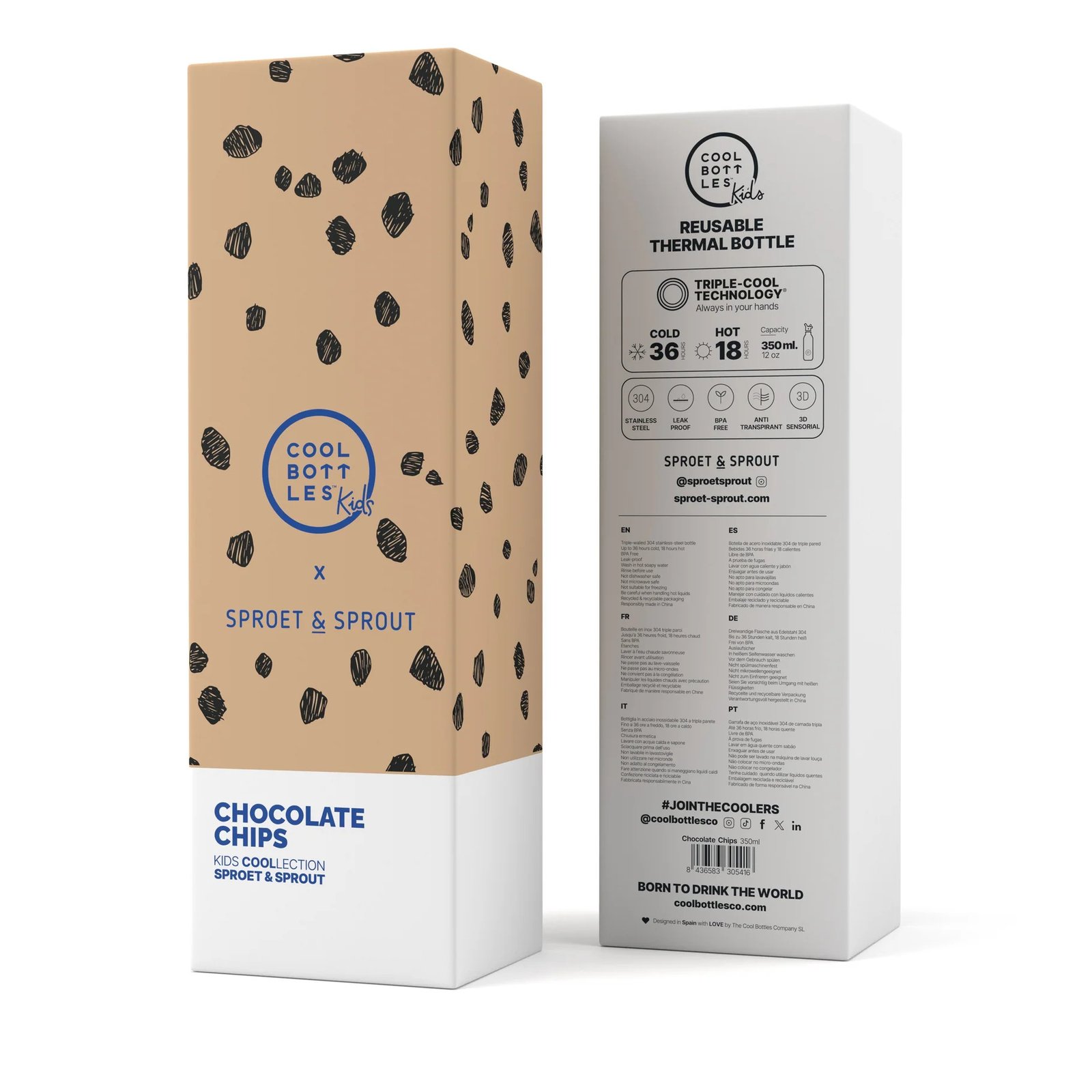 Botella Térmica Infantil 350 ml. Sprt& Chocolate Chips Cool Bottles - Imagen 5