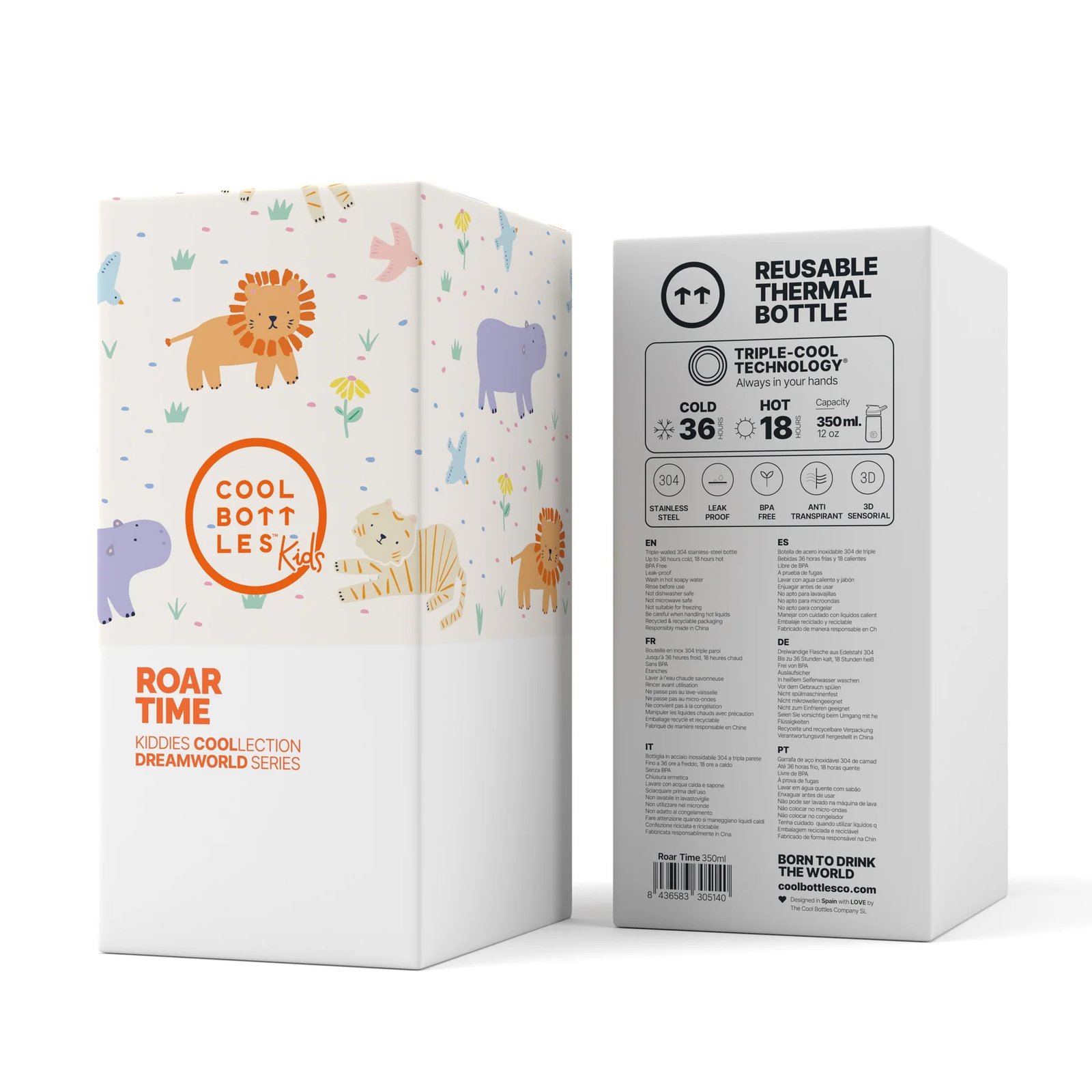Botella Térmica Infantil Con Boquilla 350 ml. Roar Time Cool Bottles - Imagen 5