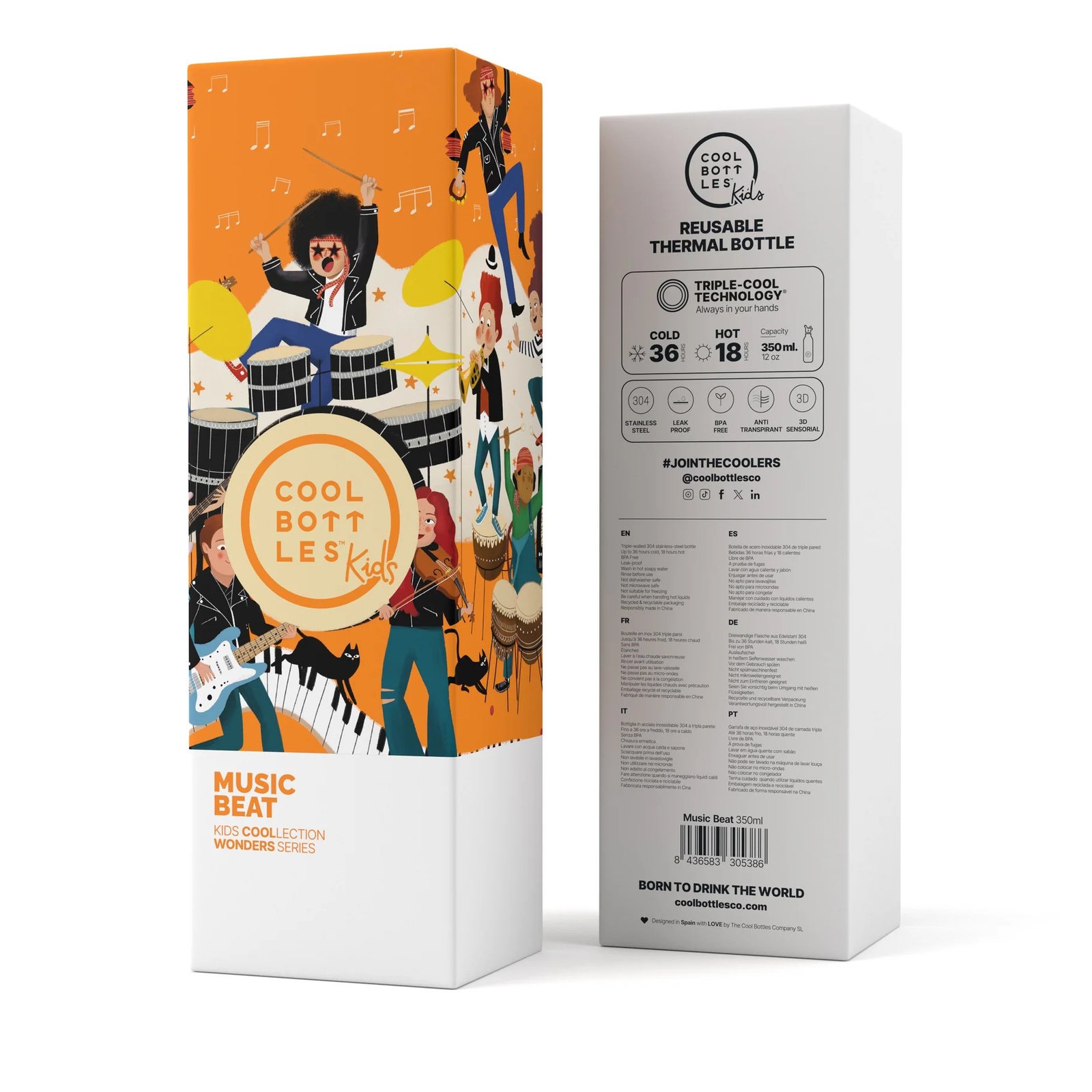Botella Térmica Infantil 350 ml. Music Beat Cool Bottles - Imagen 6