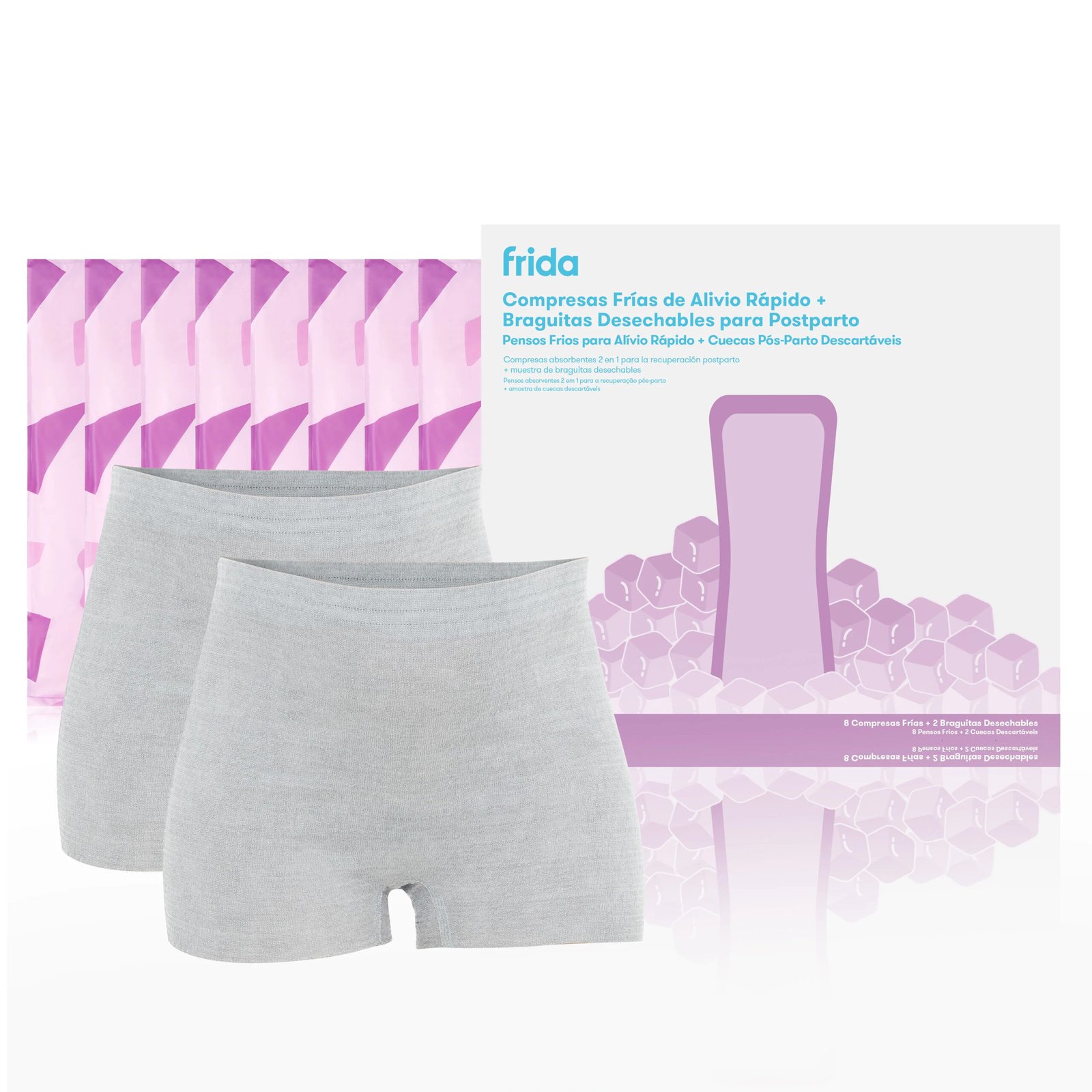 Compresas Frías De Alivio Rápido + Braguitas Desechables Para Postparto Frida Mom