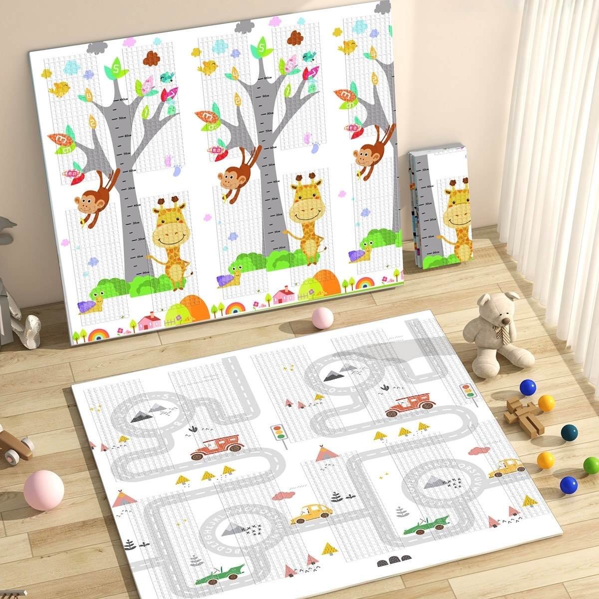 Alfombra De Juegos Reversible Fancy 8901 Jirafa/Circuito 180x200 cm. MS