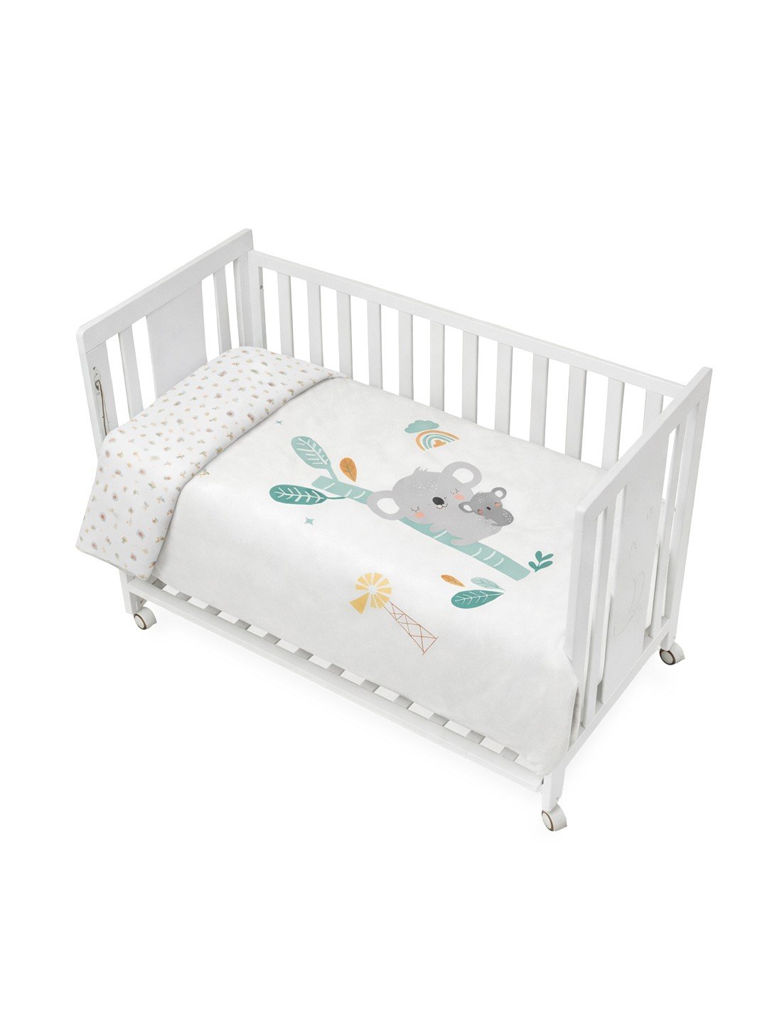 Funda Nórdica Reversible Desenfundable + Protector Cuna Granja Koala Interbaby - Imagen 3
