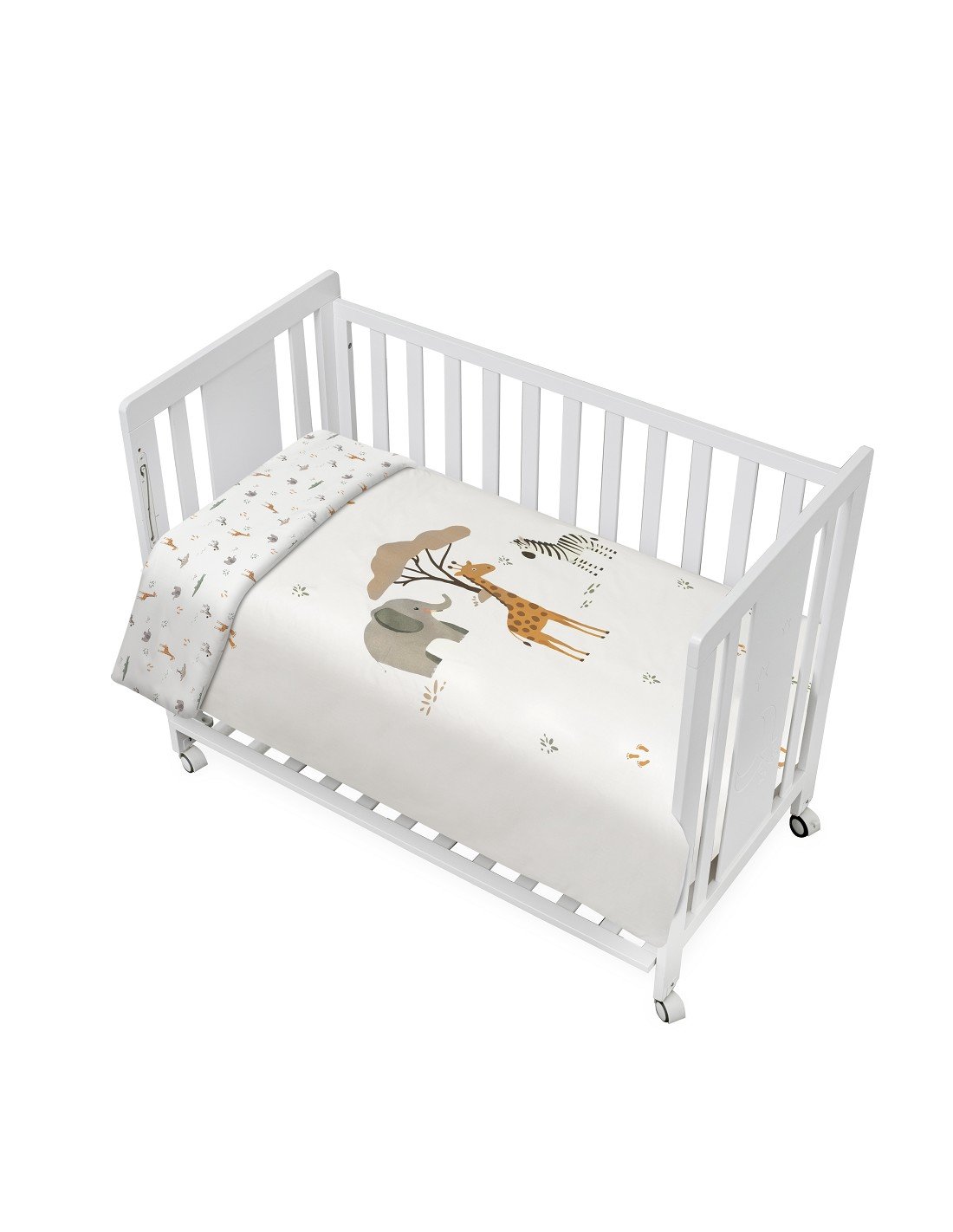 Funda Nórdica Reversible Desenfundable + Protector Cuna Savanna Interbaby - Imagen 3