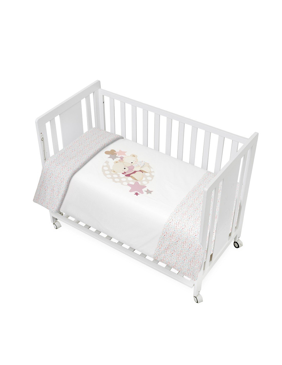 Funda Nórdica Reversible Desenfundable + Protector Cuna Flores Petalos Interbaby - Imagen 4