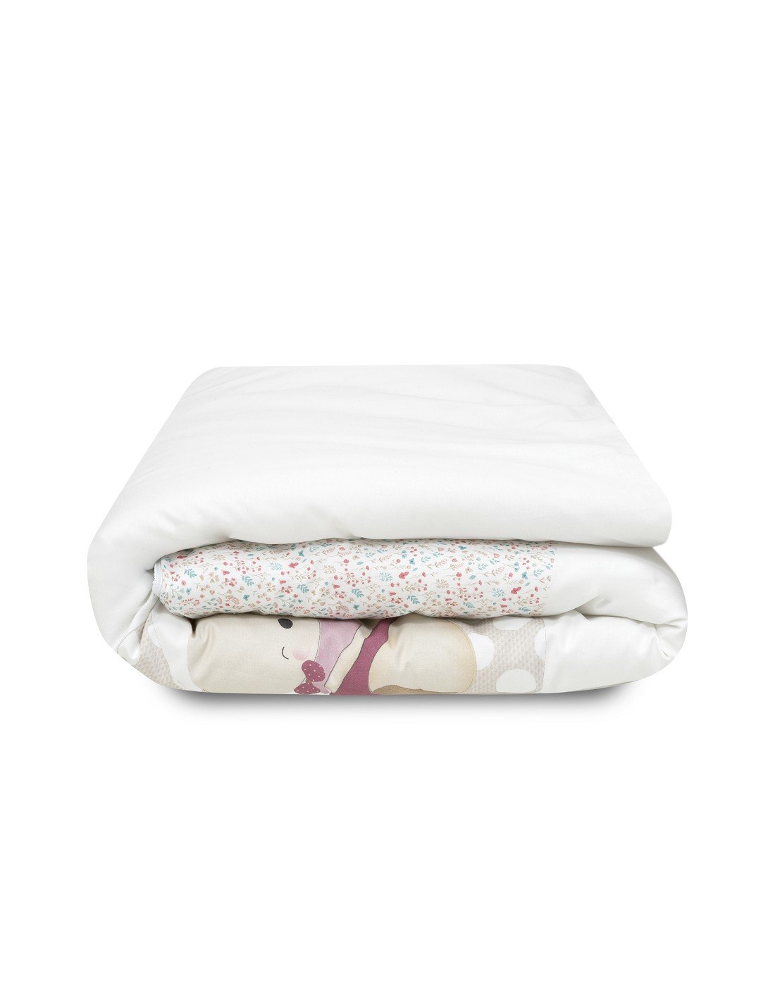 Funda Nórdica Reversible Desenfundable + Protector Cuna Flores Petalos Interbaby - Imagen 6