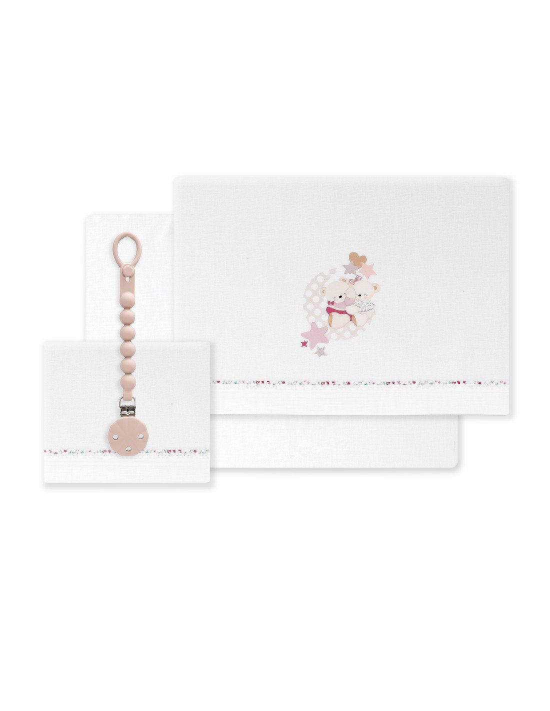 Triptico Cuna Amoroso Pétalos Flores Estampado + Broche Interbaby
