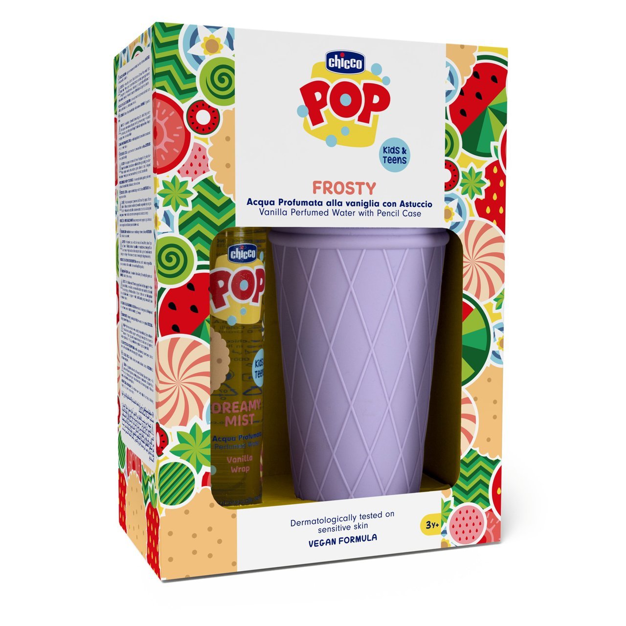Agua Perfumada Vainilla 150ml. + Estuche Helado Chicco
