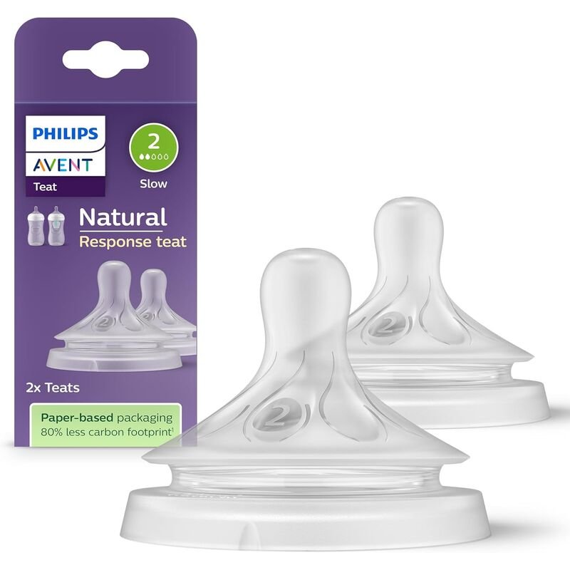 2 unidades Tetinas Natural Response T2 Flujo Lento Philips Avent