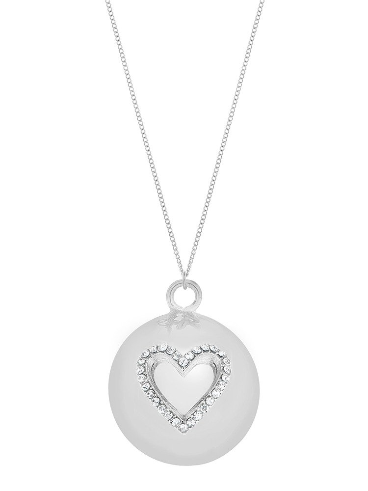 Llamador De Ángeles Bola Lilo Heart Silver Proud Mama